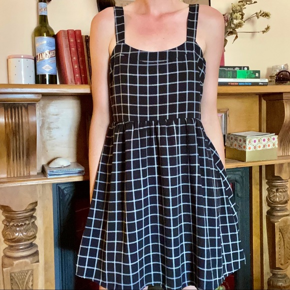 Dotti Dresses & Skirts - Plaid Pinafore Babydoll Dress